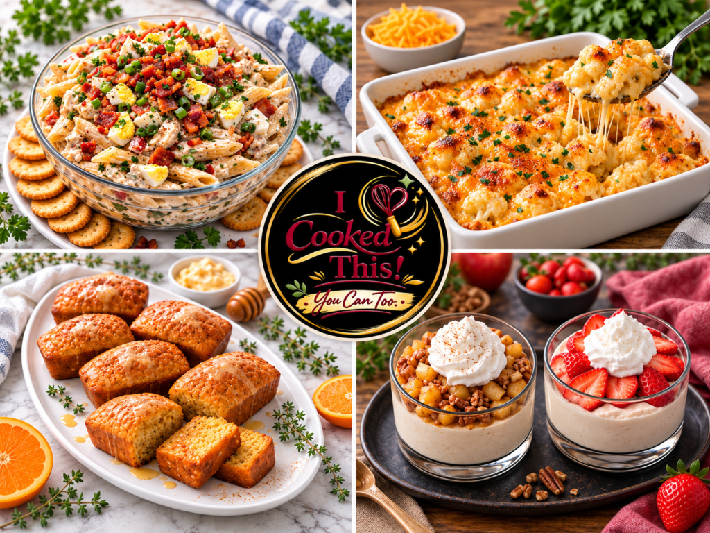Easy Homemade Recipes | I Cooked This! Easy homemade recipes including pasta salad, cauliflower mac and cheese, sweet potato cornbread and high-protein desserts